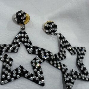 Vintage Bellini Swarofski Crystal Star Glitz Earrings